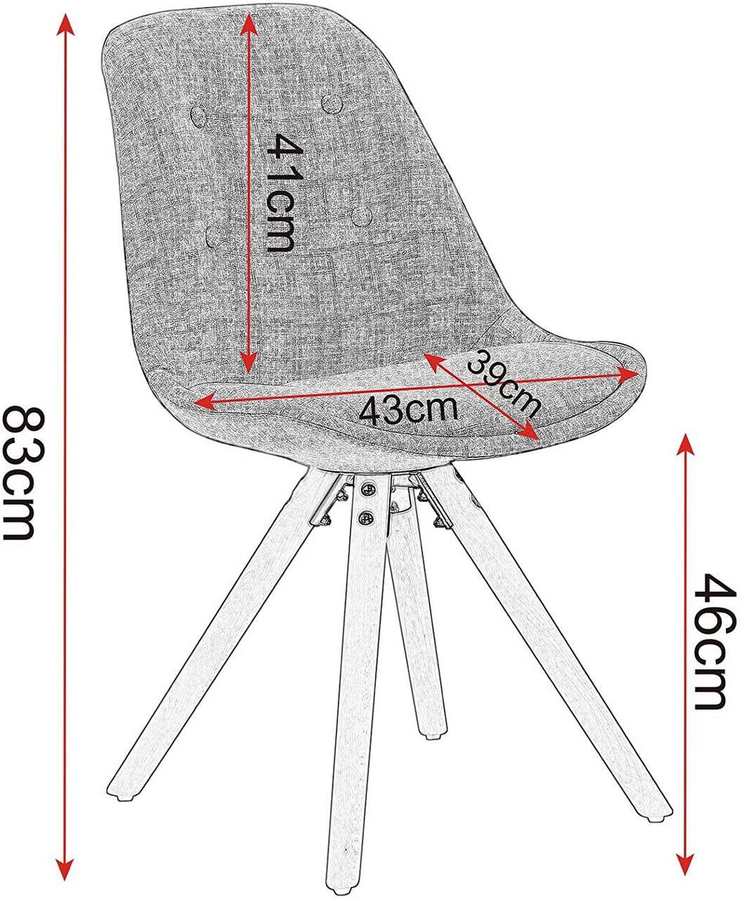24goodz Dining Chair - Ergonomic Comfort - Durable Wooden Frame - Linen - For Home & Office - Grey