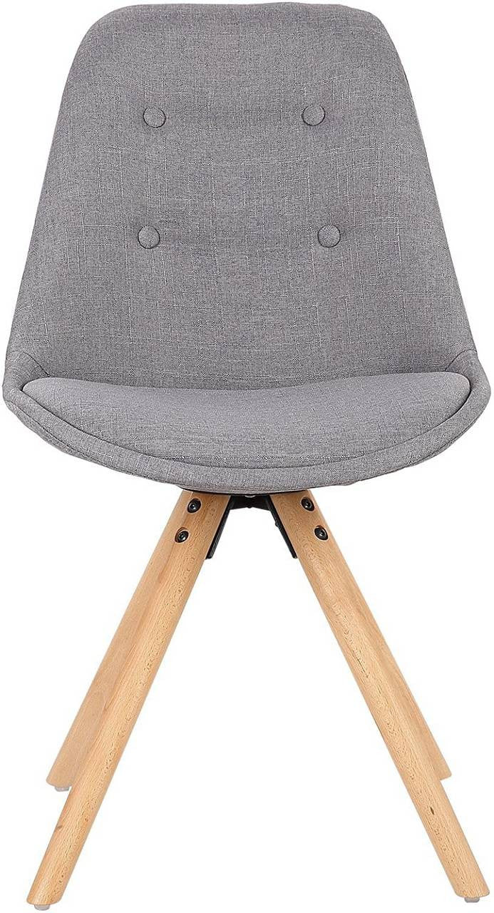 24goodz Dining Chair - Ergonomic Comfort - Durable Wooden Frame - Linen - For Home & Office - Grey