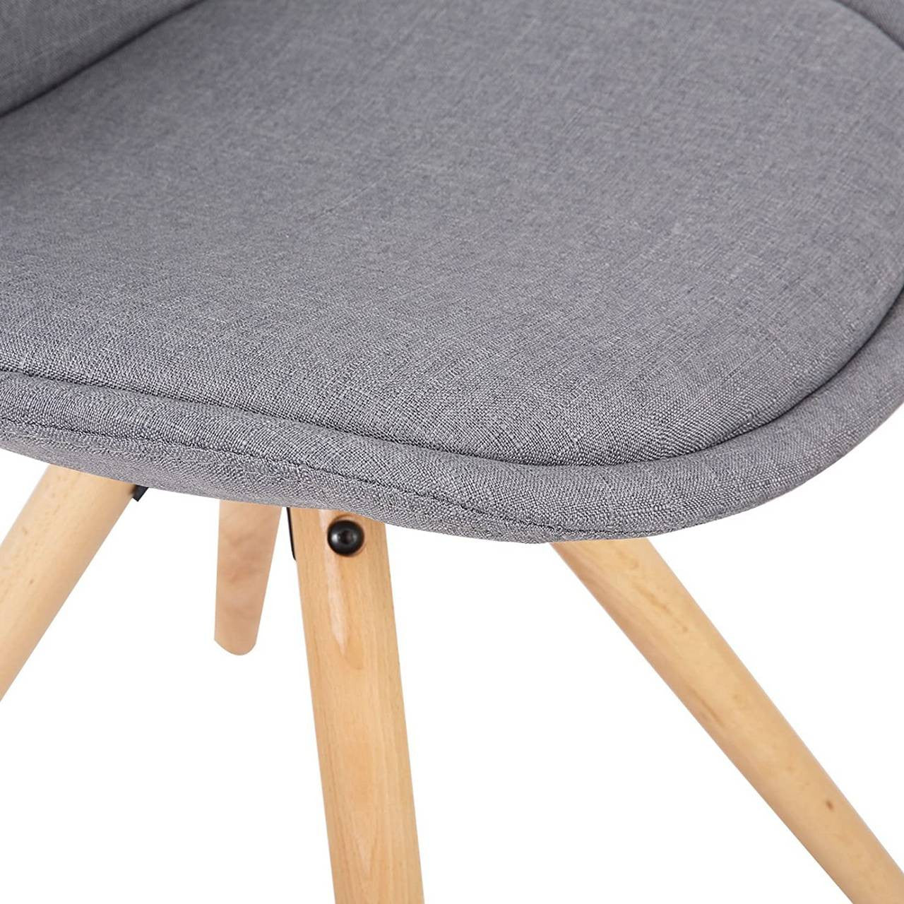 24goodz Dining Chair - Ergonomic Comfort - Durable Wooden Frame - Linen - For Home & Office - Grey