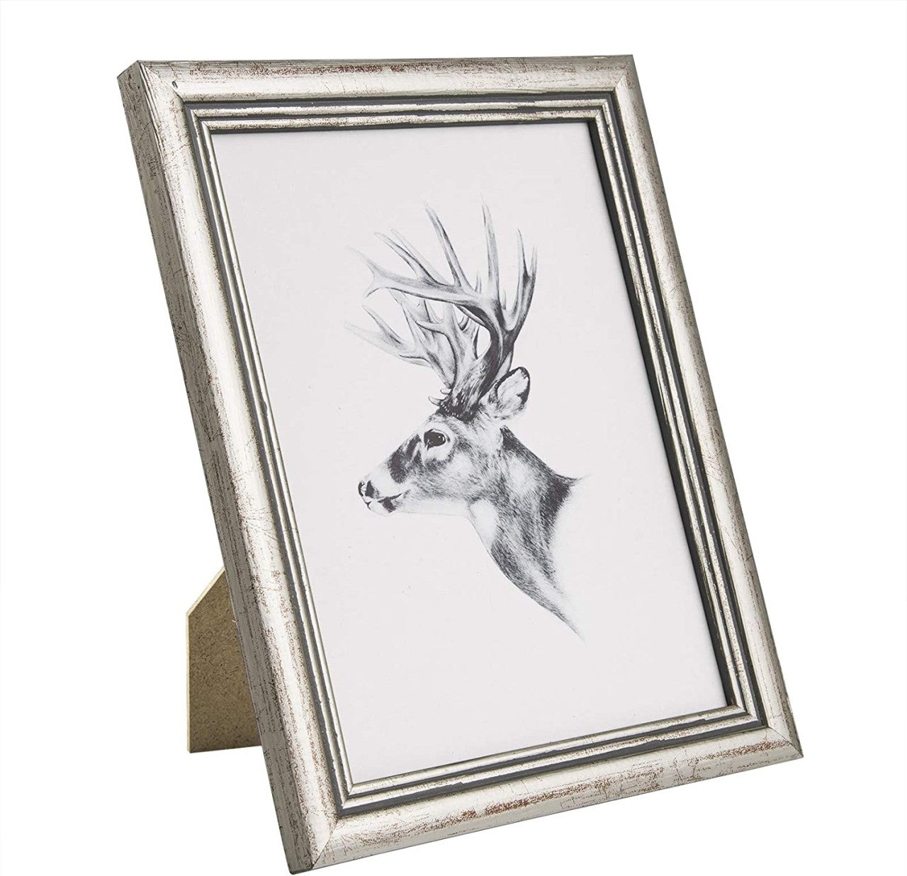 24goodz Set of 10 Photo Frames - Versatile Hanging Options - Solid Wood + Glass - For Home Decor - Various Sizes and Colours