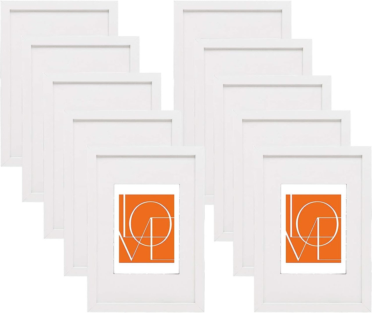 24goodz Set of 10 Photo Frames - Versatile Sizes for Every Memory - MDF - For Everyone - White - ws