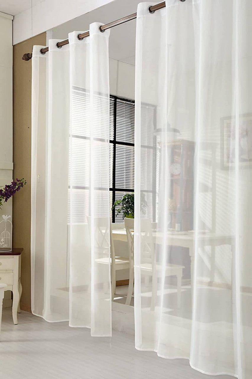 24goodz Elegant Semi-Transparent Curtains - Breathable and Durable - 100% Polyester - For Living Rooms and Bedrooms - Crème 140x225 cm