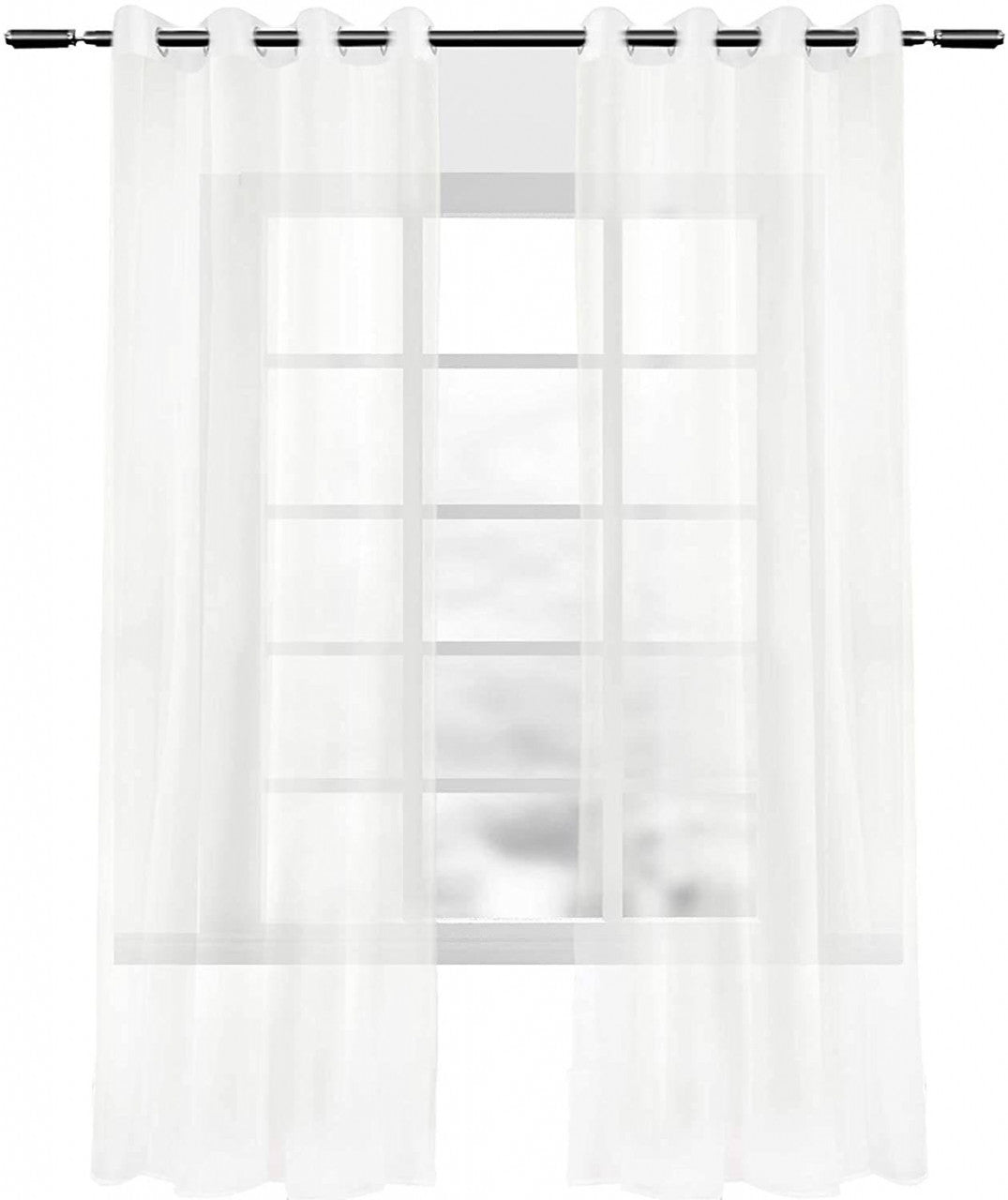 24goodz Elegant Semi-Transparent Curtains - Breathable and Durable - 100% Polyester - For Living Rooms and Bedrooms - Crème 140x225 cm