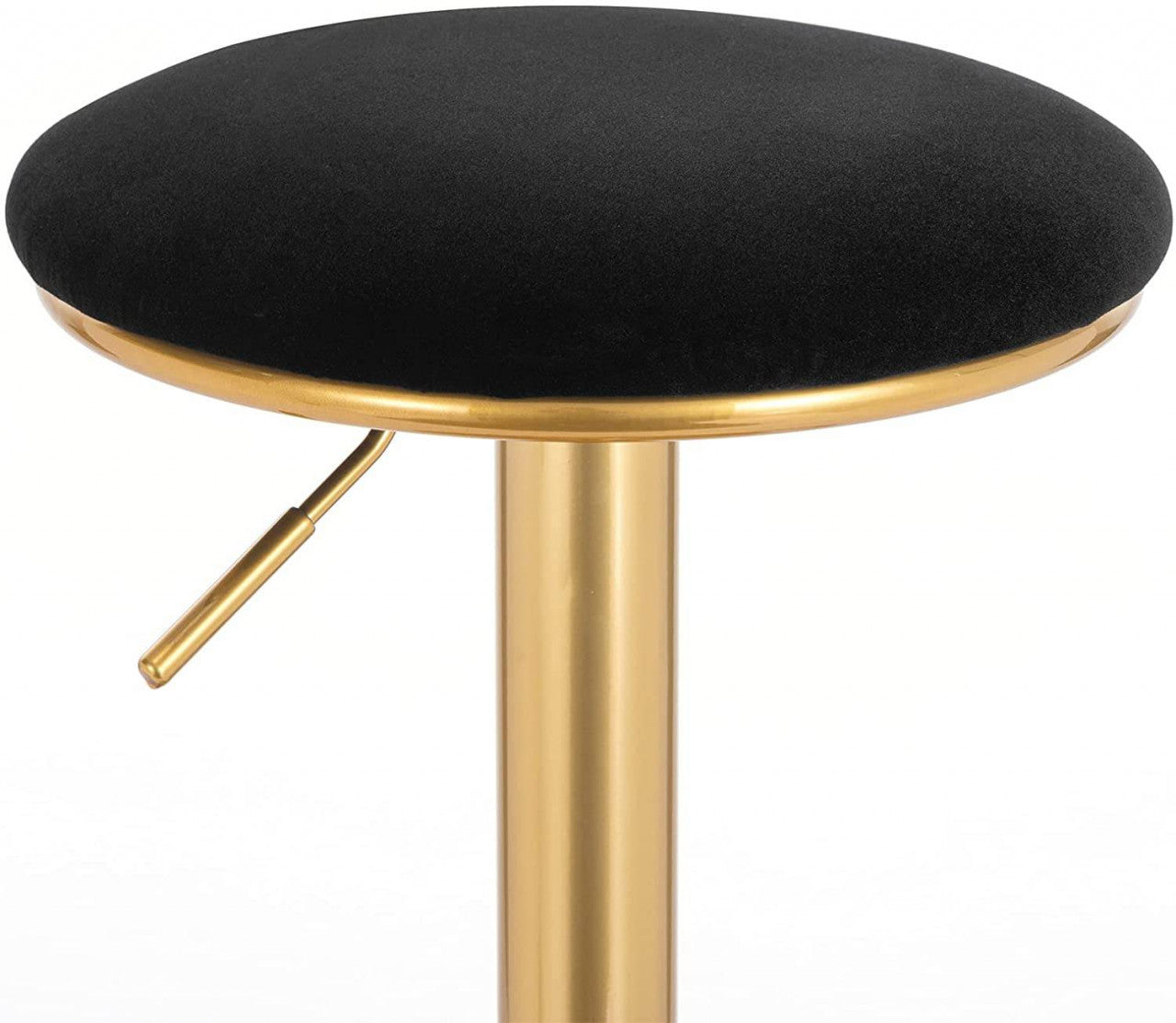 24goodz Set of 2 Adjustable Velvet Bar Stools - Ergonomic Design - Durable Steel Frame - For Home & Kitchen - Black - sz