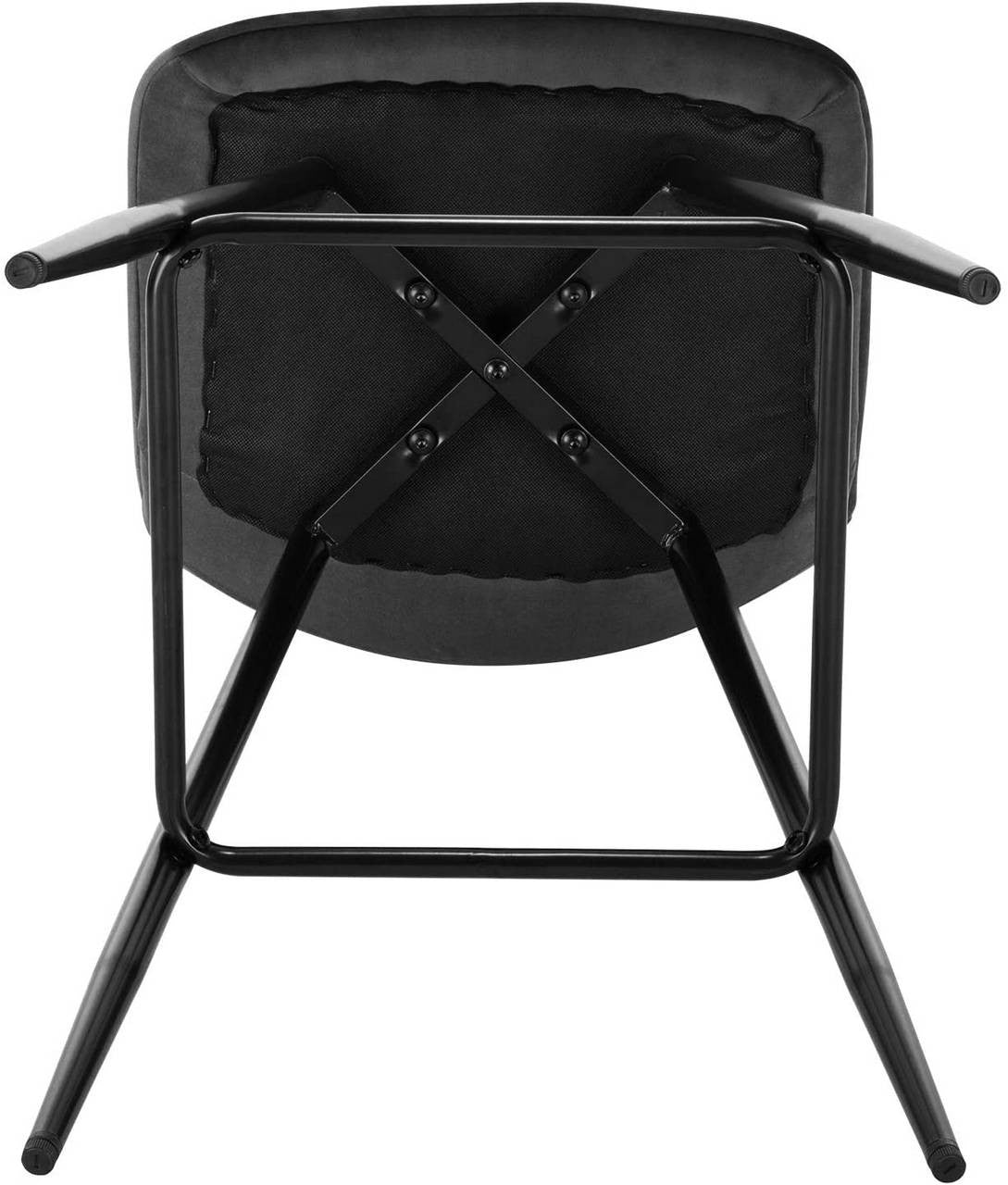 24goodz Velvet Bar Stool Set of 2 - Comfortable & Ergonomic - Sturdy and Robust - Velvet - For Home Use - Dark Grey/Black - dgr
