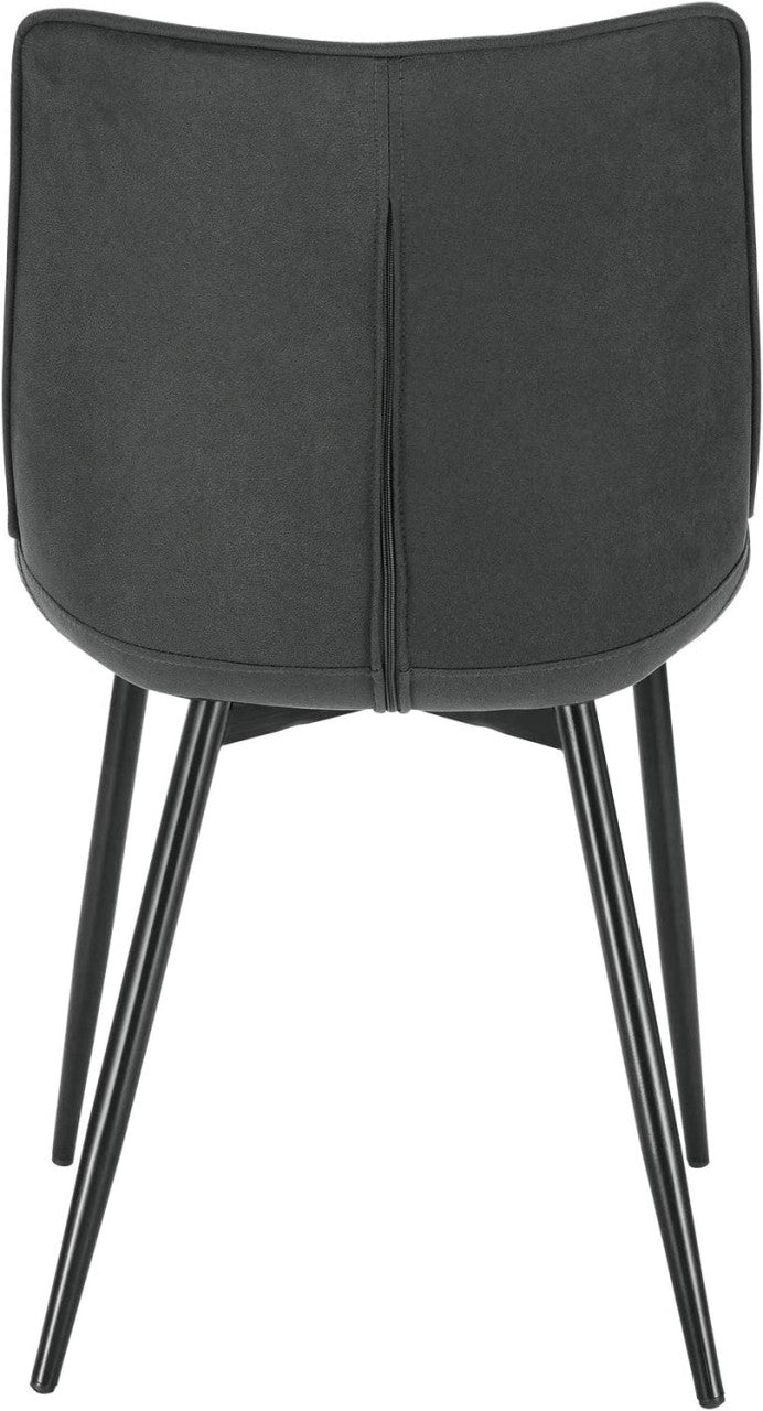 24goodz Set of 2 Dining Chairs - Ergonomic Comfort - Durable Fabric Upholstery - Metal - For Home Use - Anthracite