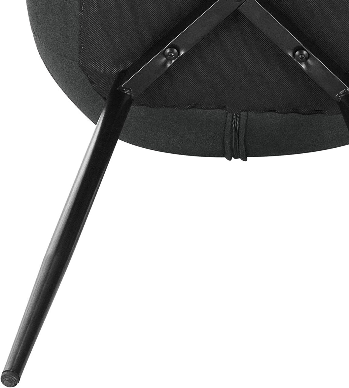 24goodz Set of 2 Dining Chairs - Ergonomic Comfort - Durable Fabric Upholstery - Metal - For Home Use - Anthracite