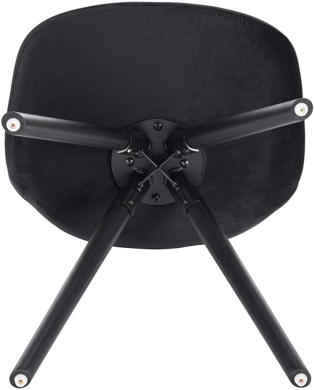 24goodz Velvet Dining Chairs - Ergonomic Support - Durable Solid Wood Frame - Black - Set of 2 - sz