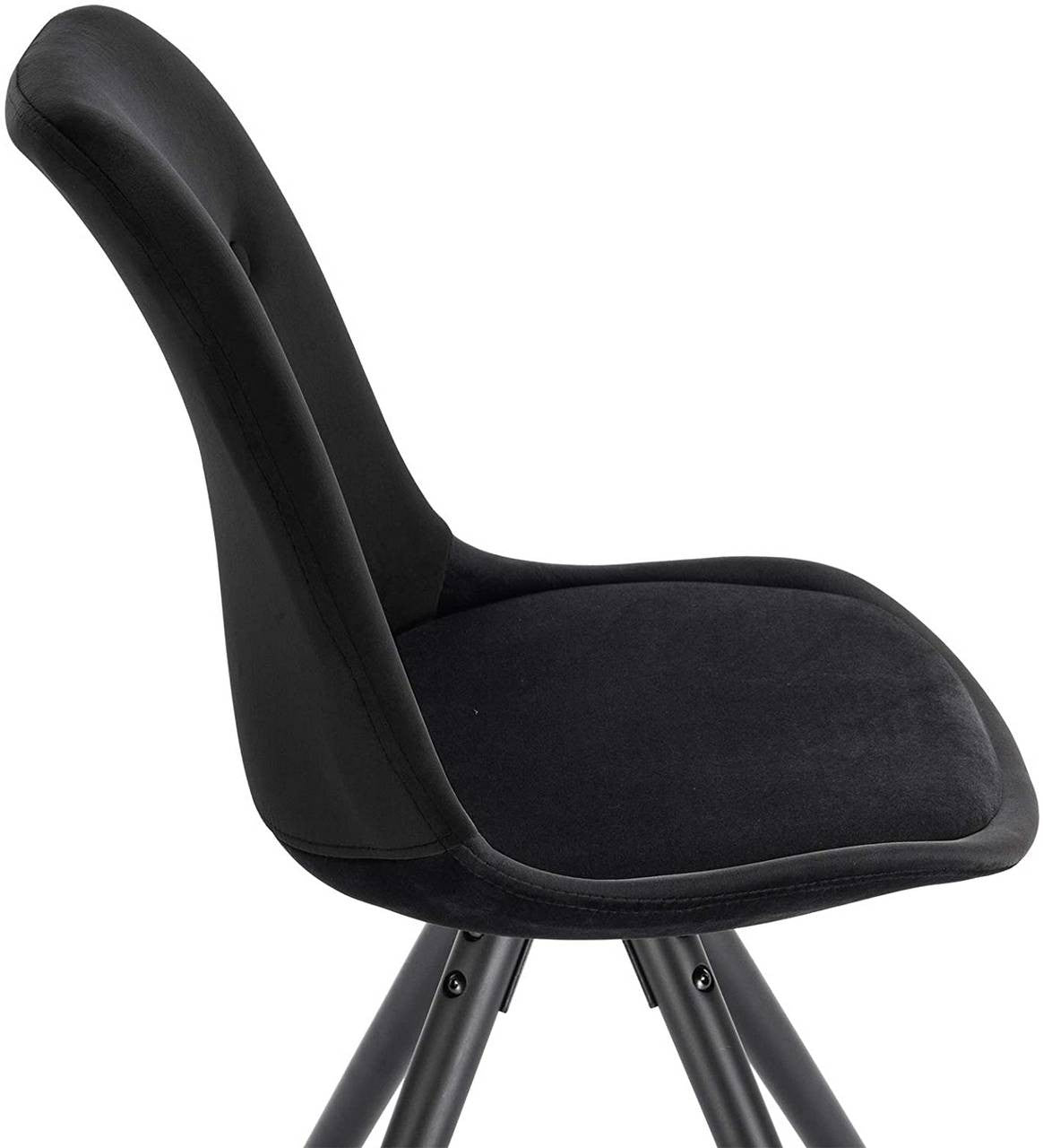 24goodz Velvet Dining Chairs - Ergonomic Support - Durable Solid Wood Frame - Black - Set of 2 - sz