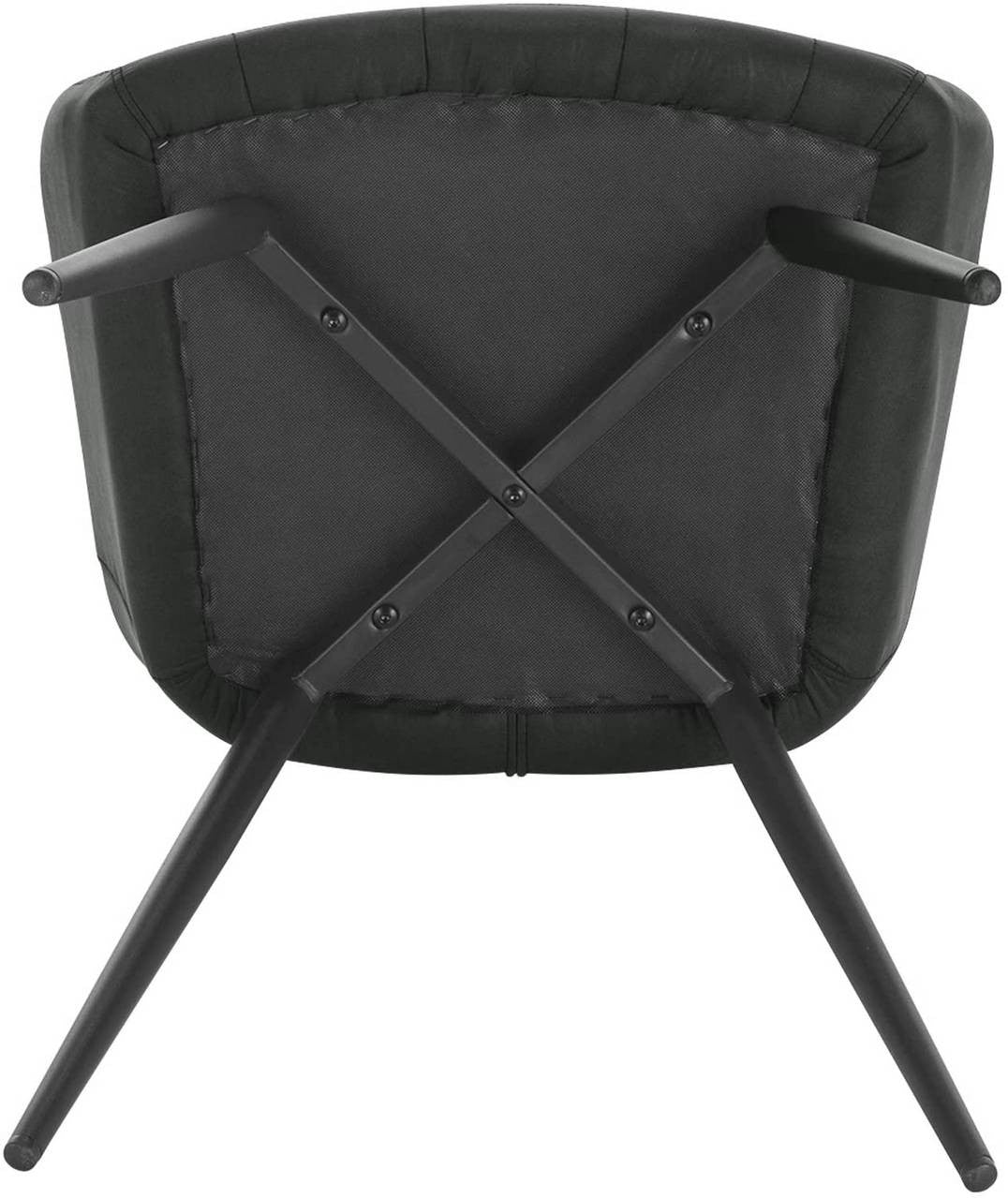 24goodz Dining Chair Set of 2 with Armrests - Ergonomic Comfort - Sturdy and Stylish - Fabric and Metal - Grey