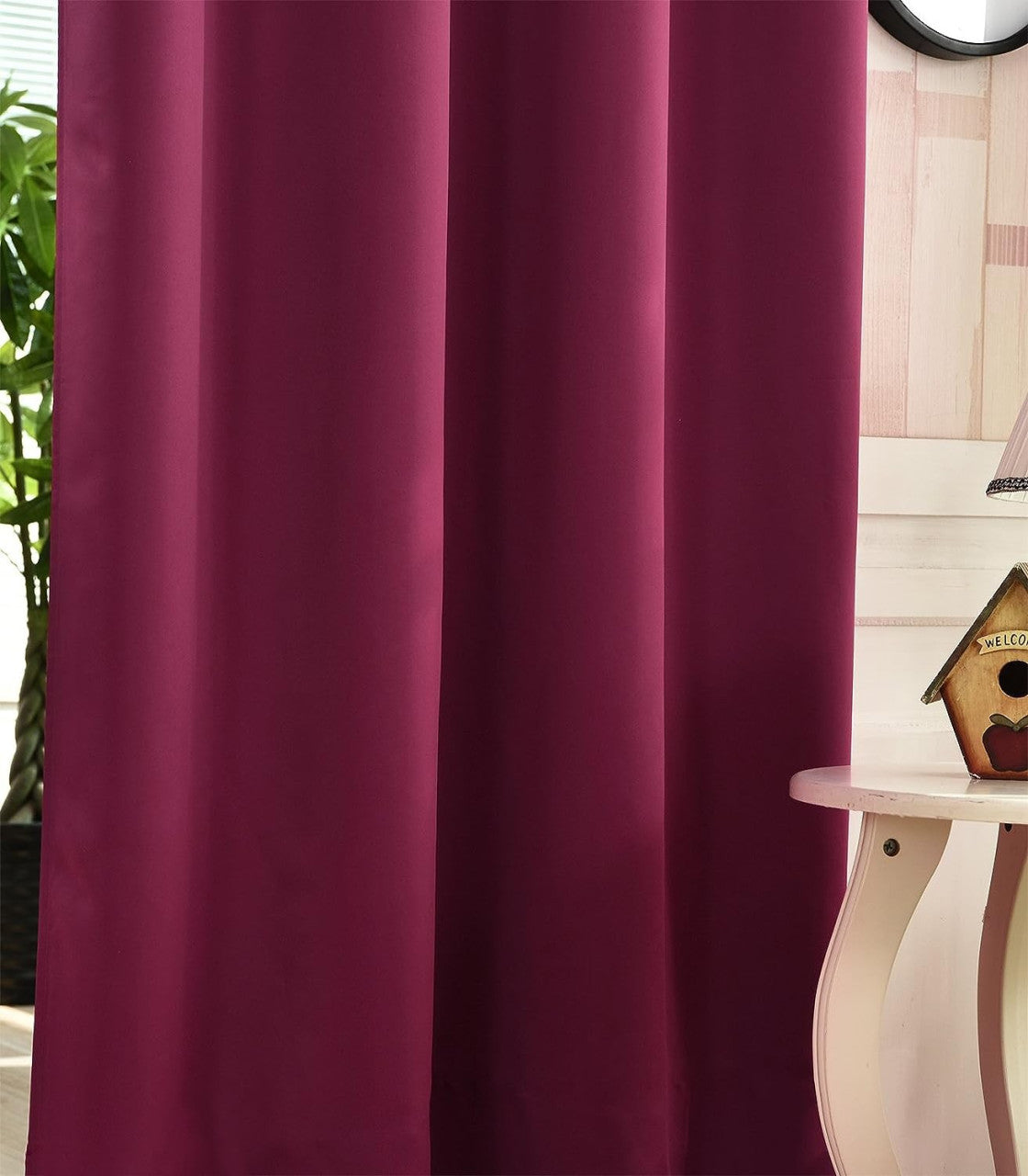 24goodz Set of 2 Eyelet Curtains - Lightweight and Soft - Energy Saving and Soundproof - 100% Polyester - Grey - 135x225 cm - bb