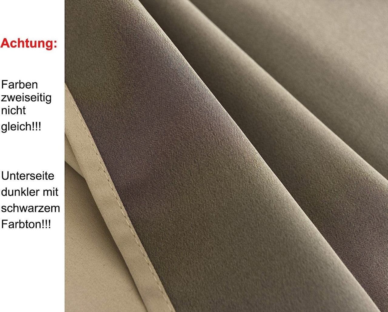 24goodz Set of 2 Eyelet Curtains - Lightweight and Soft - Energy Saving and Soundproof - 100% Polyester - Sand - 135x245 cm - sd