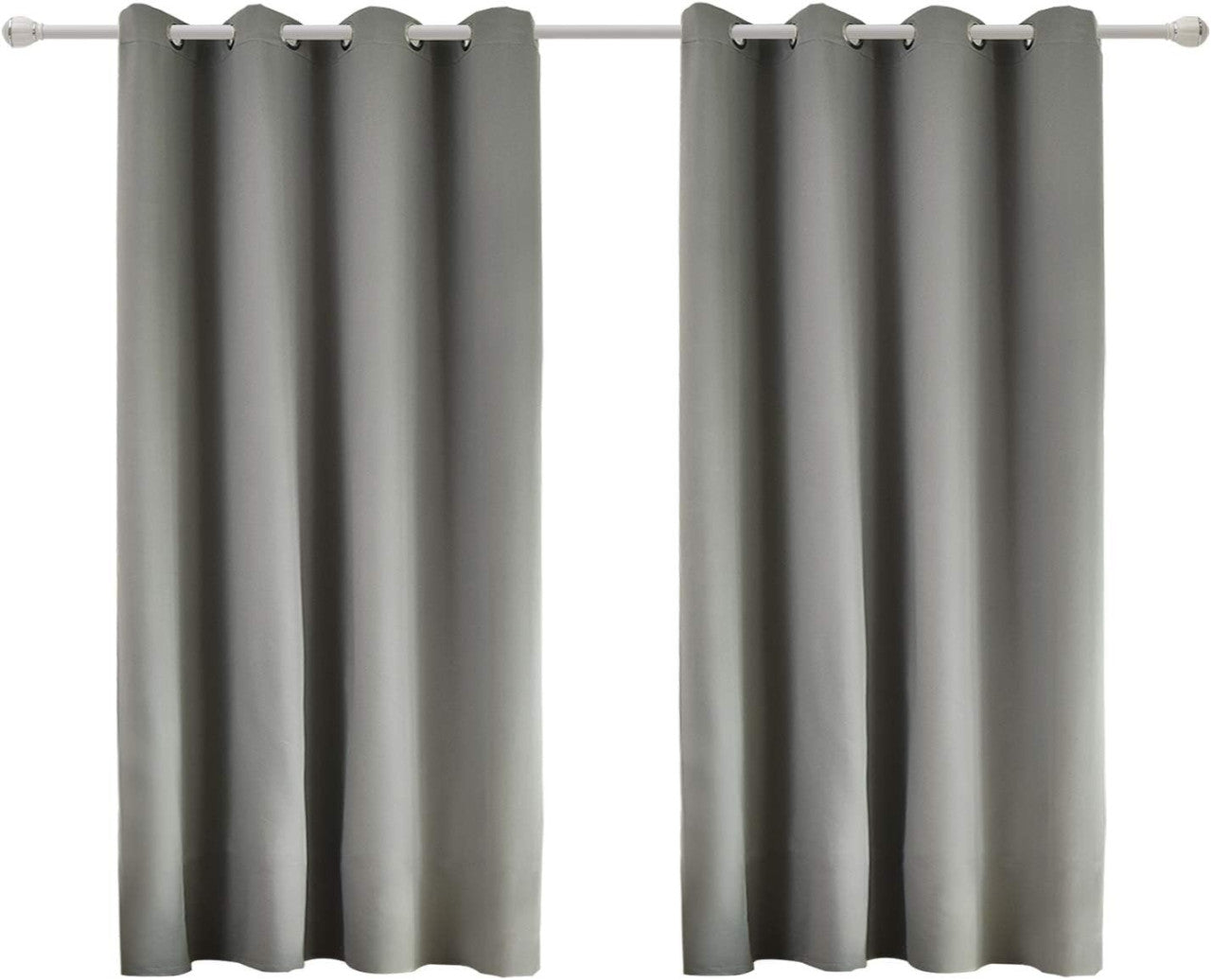 24goodz Set of 2 Eyelet Curtains - Lightweight and Stylish - 100% Polyester - For Home and Office - Dark Grey 135x175 cm - dgr