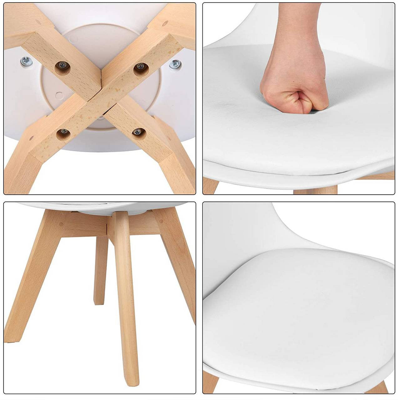 24goodz Set of 2 Kids Chairs - Sturdy and Durable Design - Solid Wood - For Children aged 18 months to 8 years - Pink/White - ws