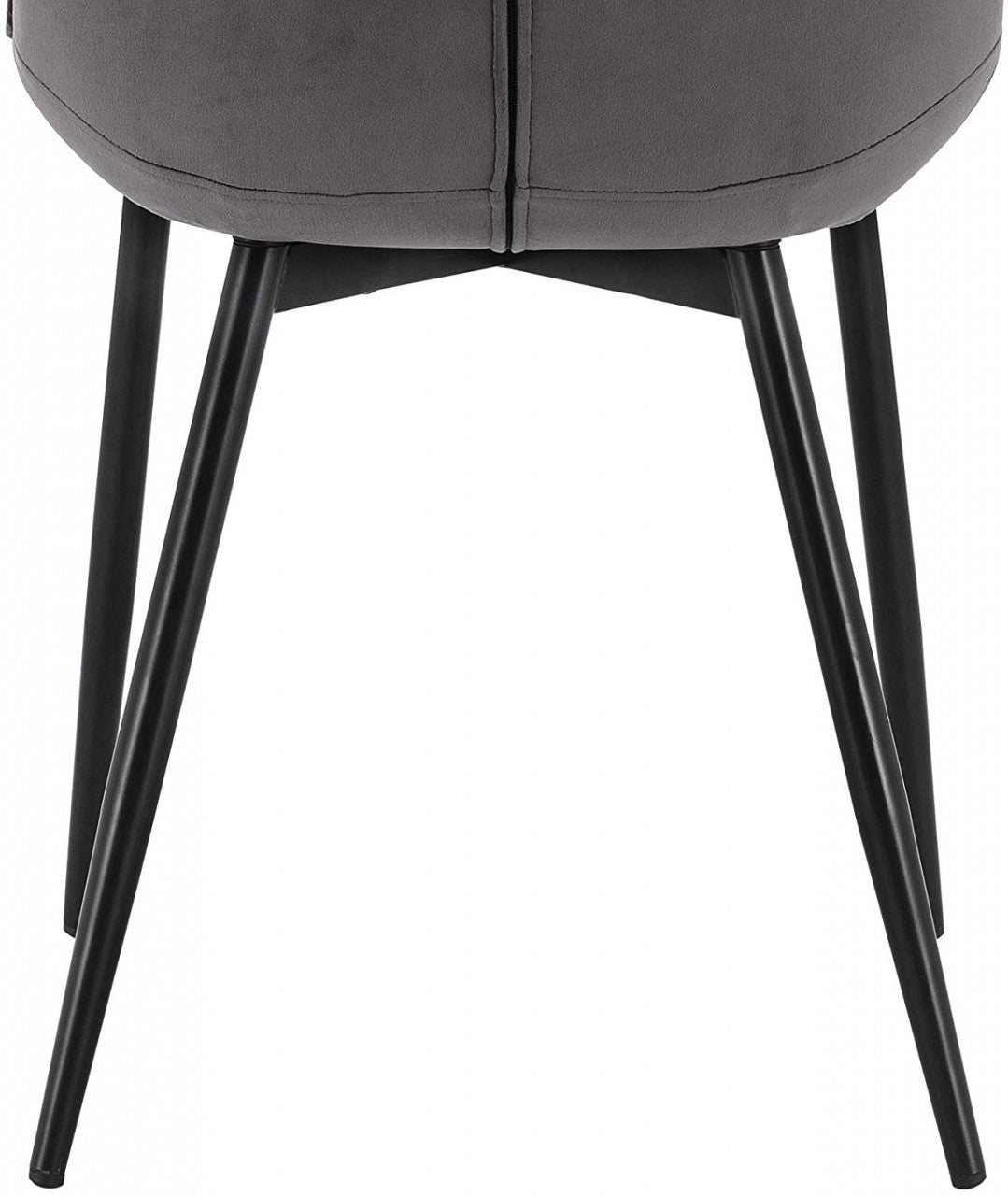 24goodz Set of 2 Dining Chairs - Ergonomic Comfort - Durable Velvet Upholstery - Dark Grey - dgr