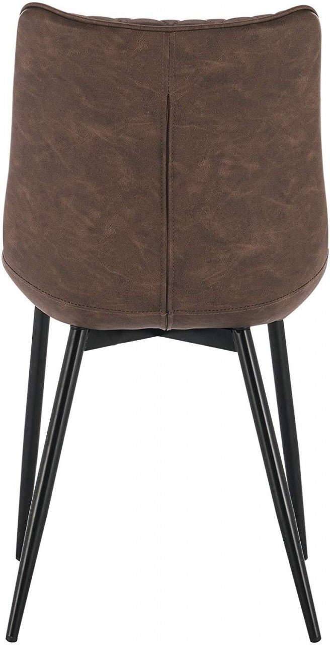 24goodz Set of 2 Dining Chairs - Ergonomic Comfort - Durable Faux Leather - For Every Room - Brown