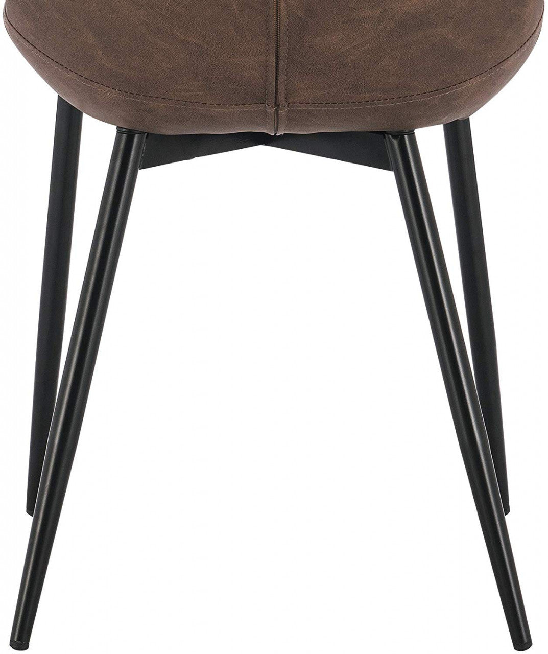 24goodz Set of 2 Dining Chairs - Ergonomic Comfort - Durable Faux Leather - For Every Room - Brown