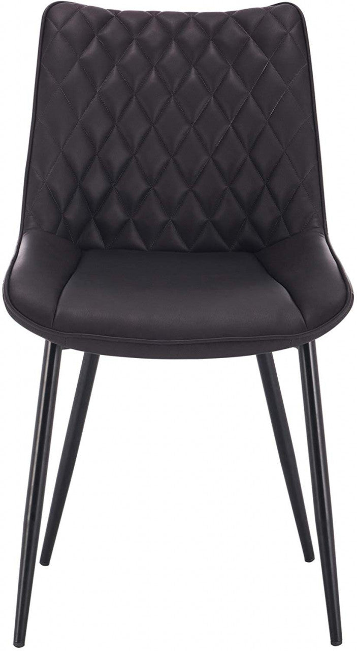24goodz Set of 2 Dining Chairs - Ergonomic Comfort - Easy to Clean - Faux Leather - For Home Use - Anthracite