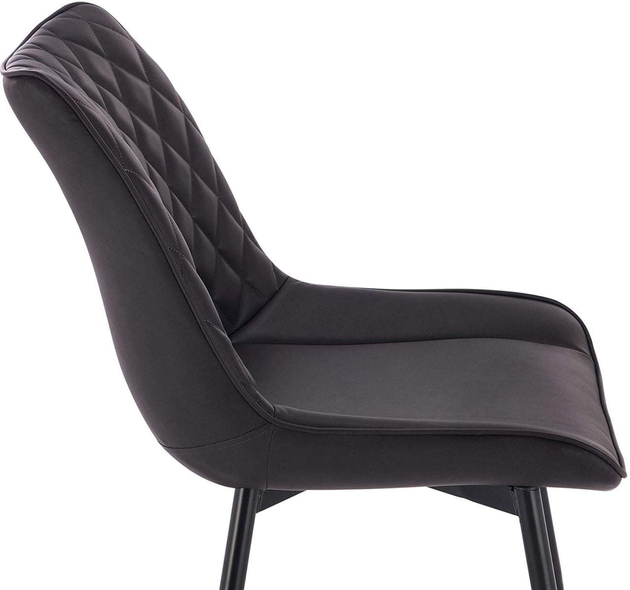 24goodz Set of 2 Dining Chairs - Ergonomic Comfort - Easy to Clean - Faux Leather - For Home Use - Anthracite