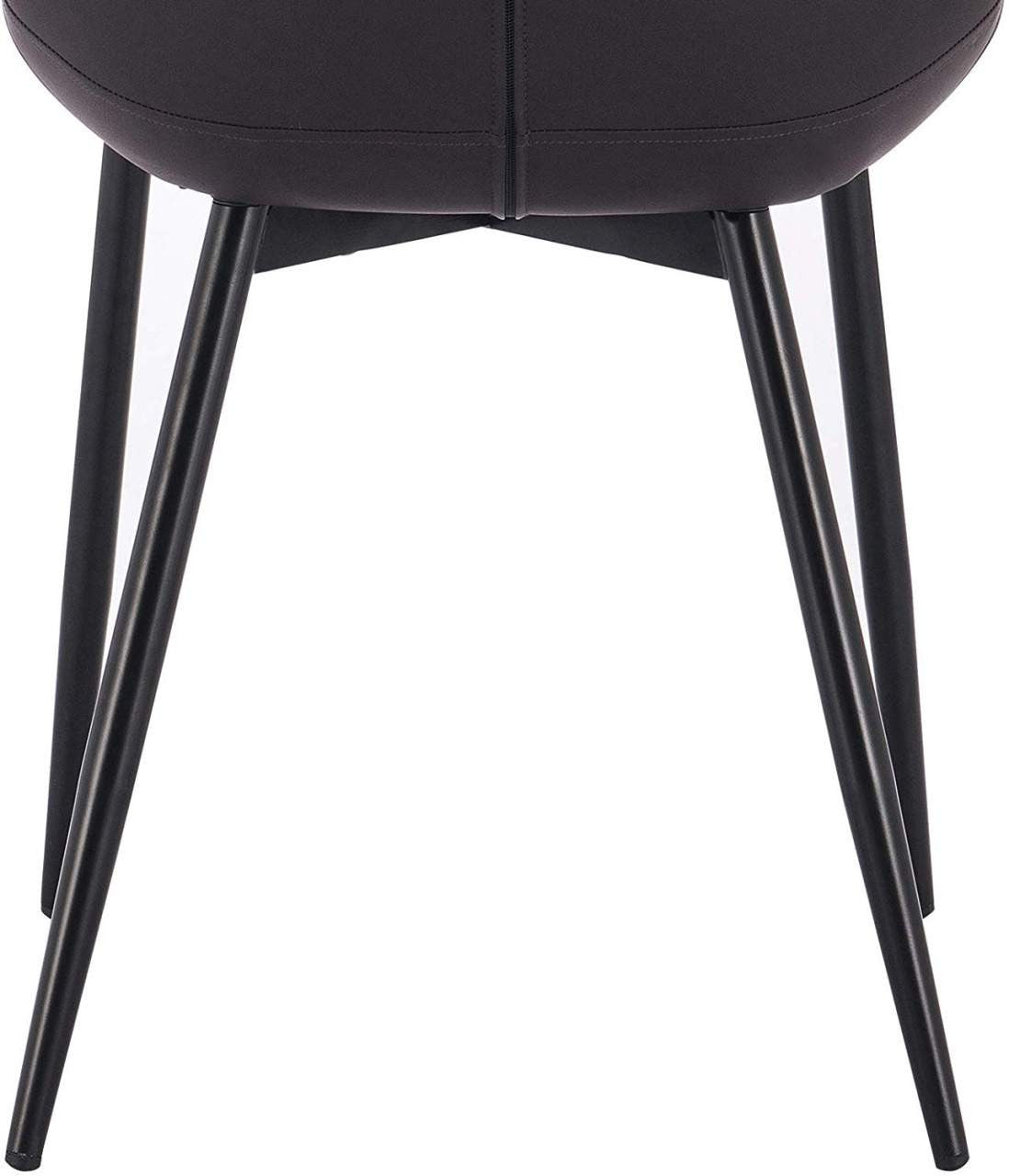 24goodz Set of 2 Dining Chairs - Ergonomic Comfort - Easy to Clean - Faux Leather - For Home Use - Anthracite