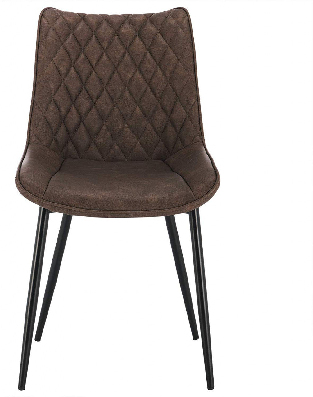 24goodz Set of 2 Dining Chairs - Ergonomic Comfort - Durable Faux Leather - For Every Room - Brown