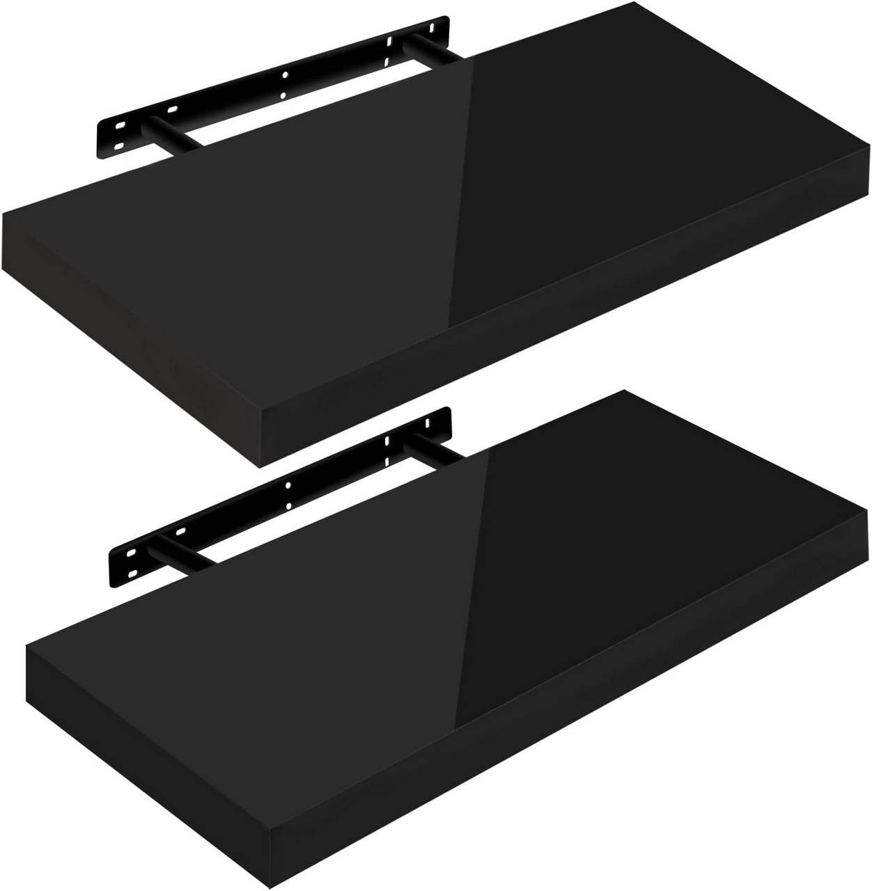 24goodz Set of 2 Floating Shelves - Stylish and Versatile - MDF - For Home and Office - White - sz