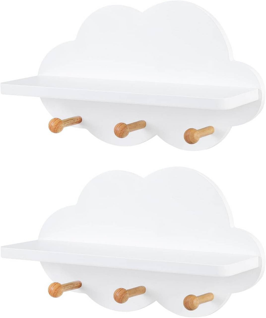 24goodz Cloud Shelf Set - Encourages Creativity - Safe and Easy to Clean - E1 MDF - For Children - White