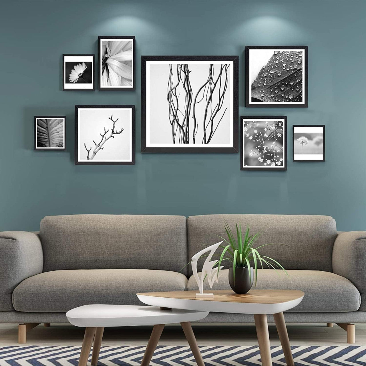 24goodz Set of 3 Photo Frames - Durable MDF Construction - Versatile Display Options - MDF - For Home Decor - Grey