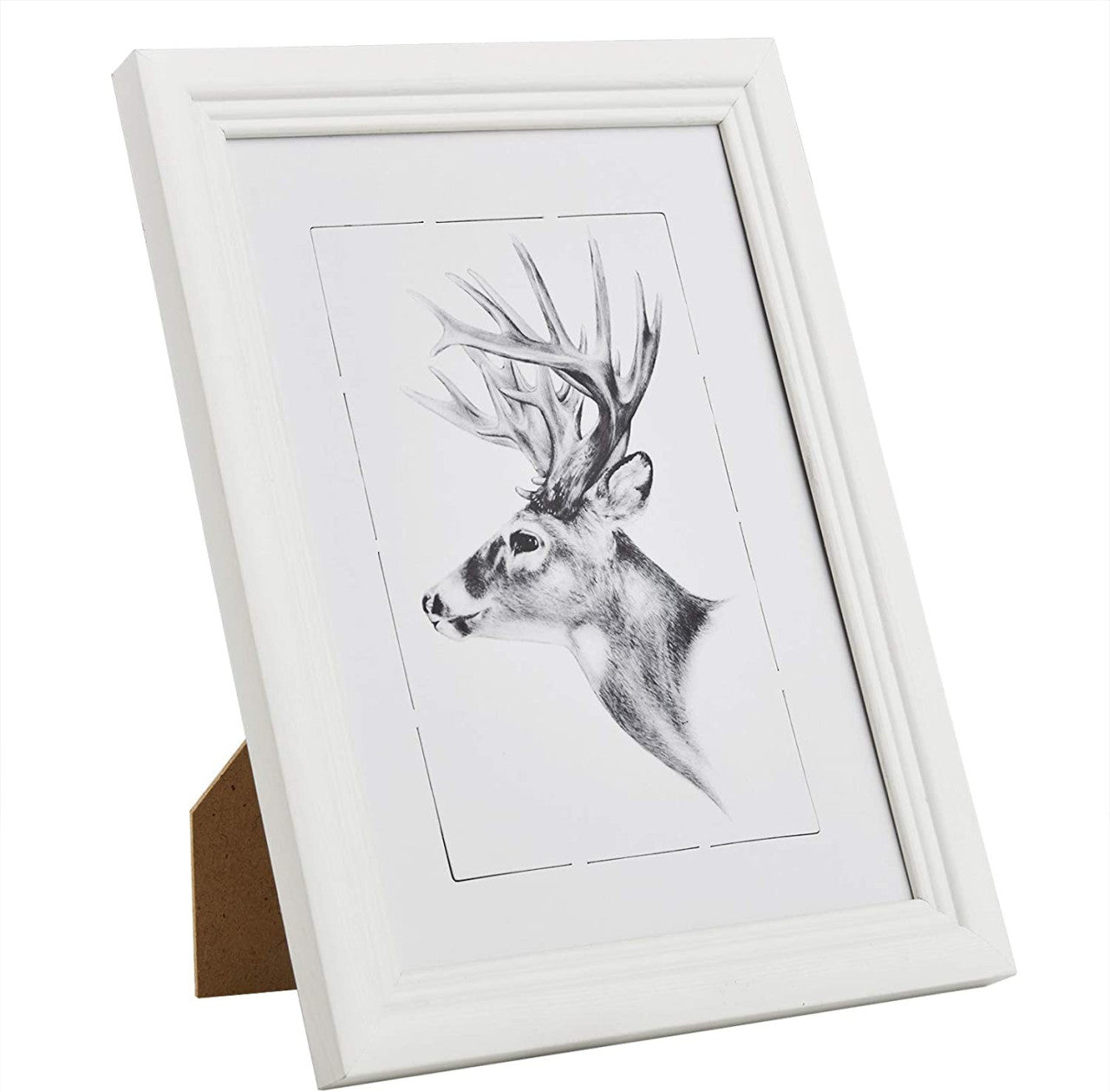 24goodz Set of 3 Wooden Photo Frames with Real Glass - Elegant Design - Durable Solid Wood - For Home Decor - White