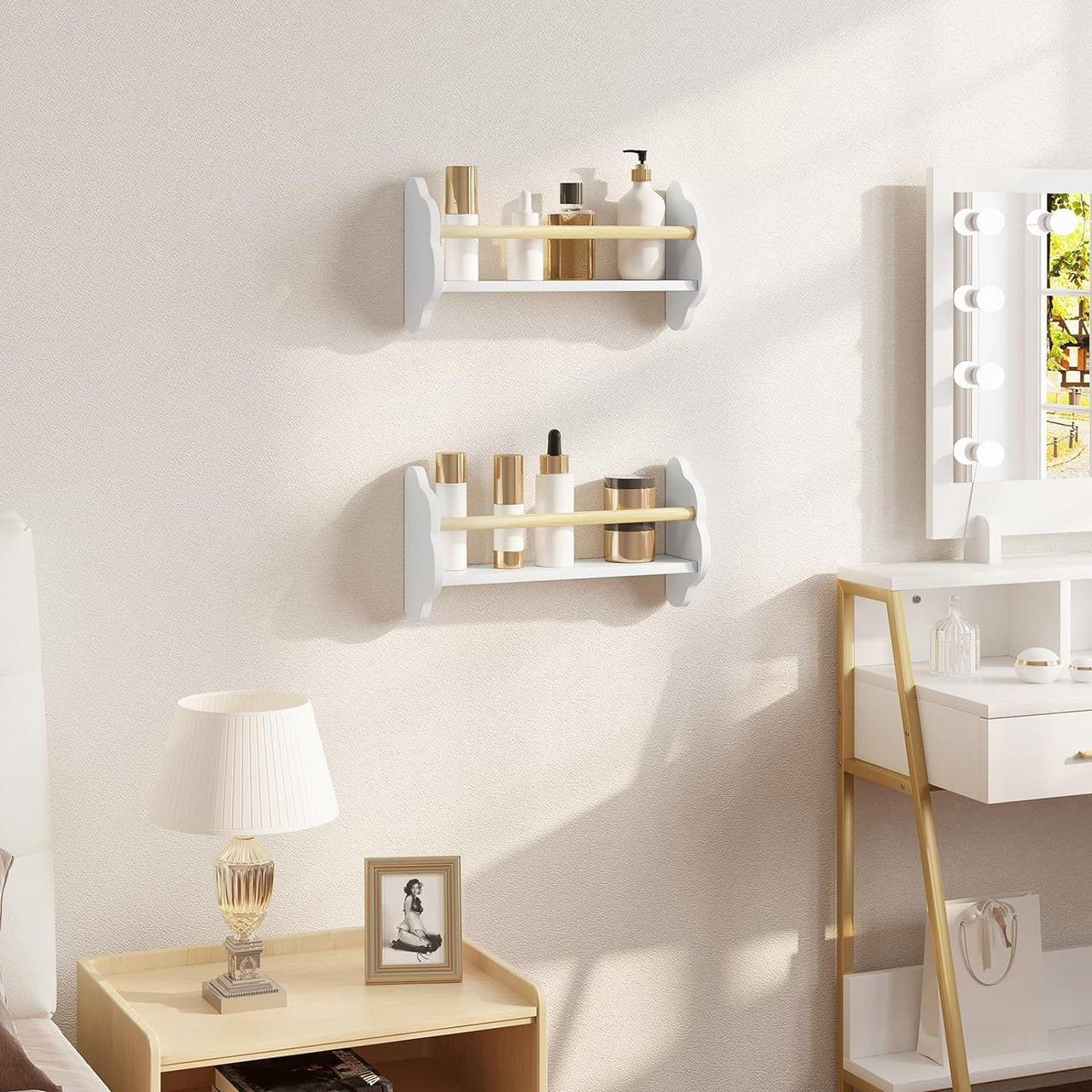 24goodz Set of 3 Children's Bookshelves - Charming Cloud Design - E1 MDF and Pine Wood - For Kids - White