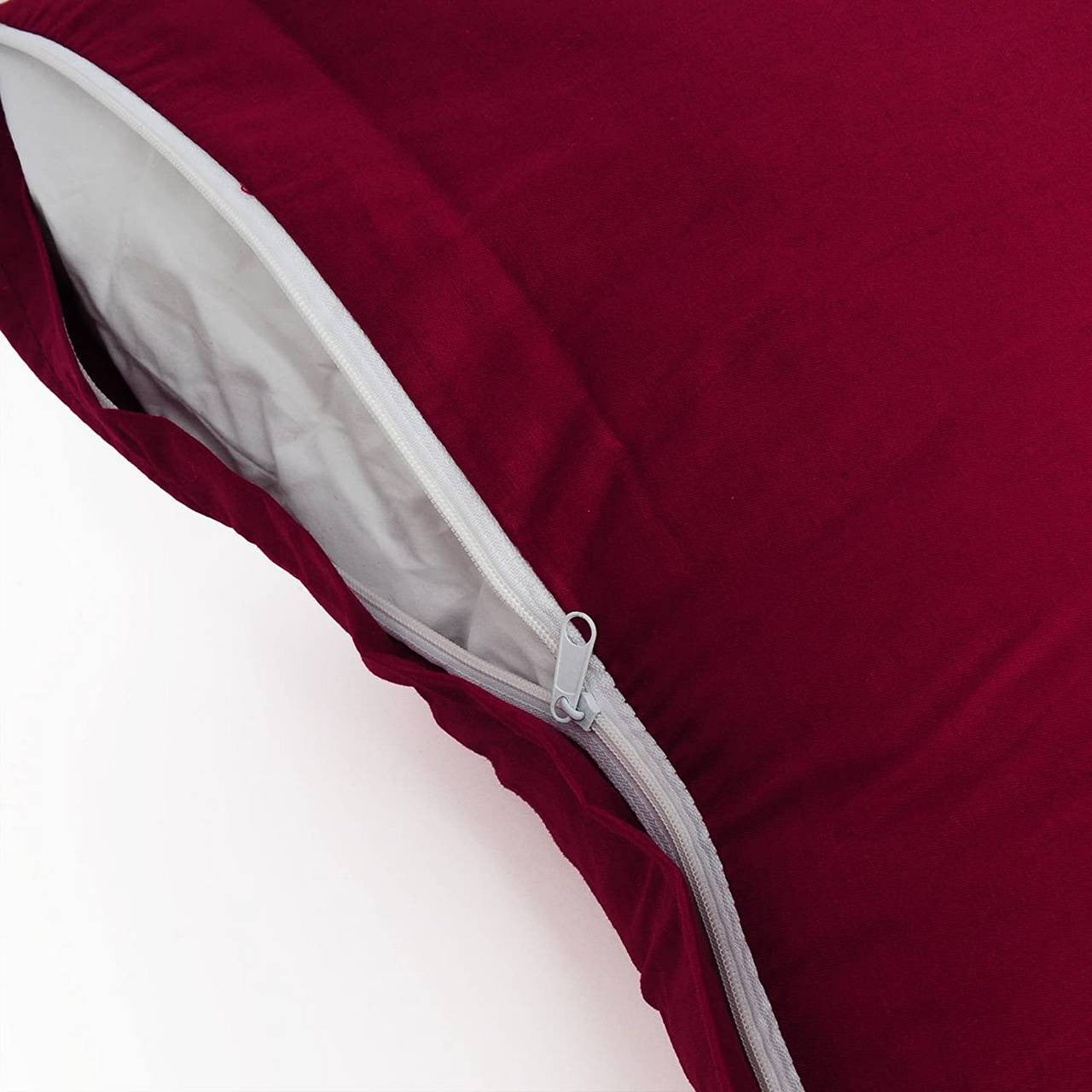 24goodz 4 x Cushion Covers - Soft and Breathable - 100% Mako Cotton - For Home Decor - Bordeaux 50x50cm - bd