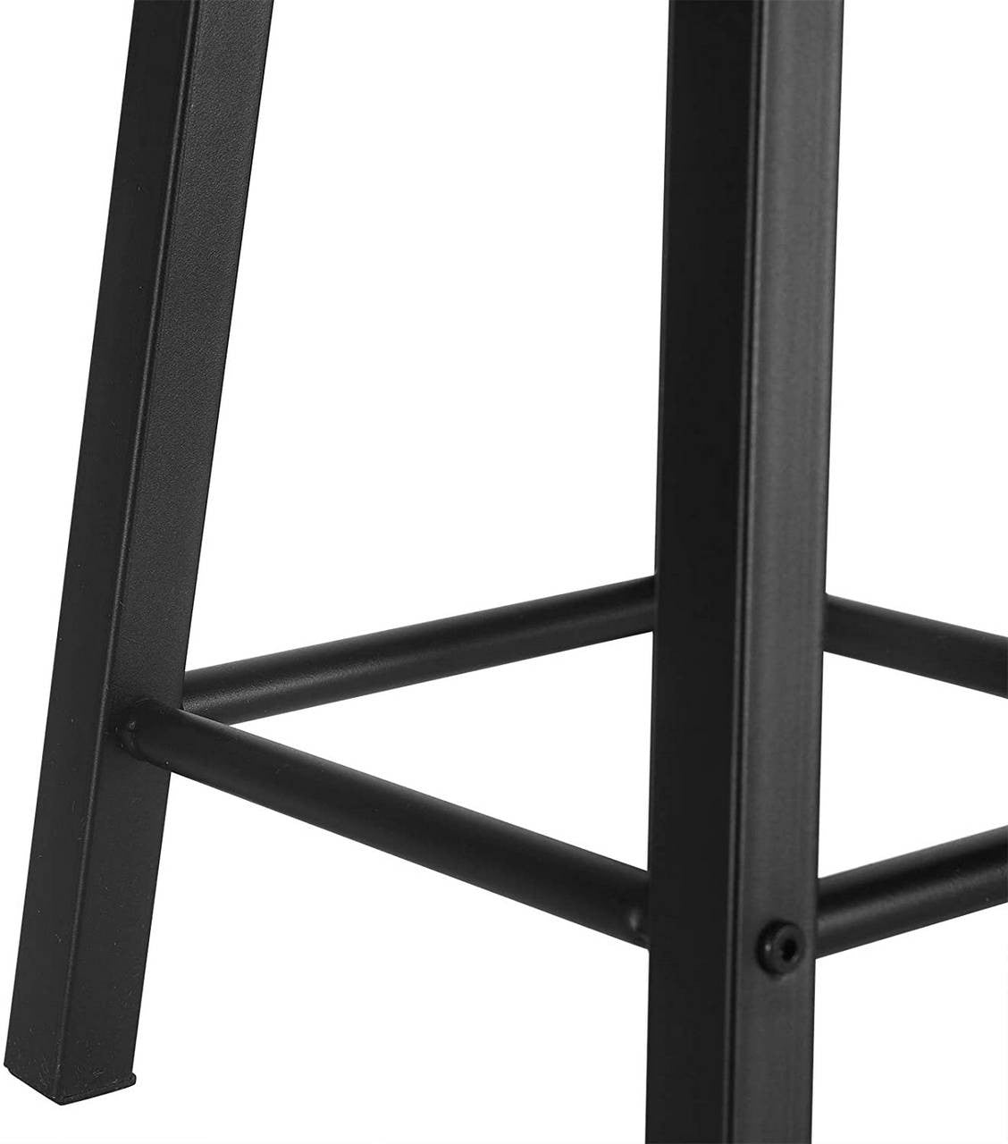24goodz Set of 4 Industrial Dining Chairs - Durable Steel Frame - Space-Saving Design - Metal and Wood - For Home Use - Black - hov