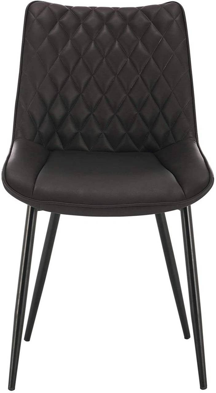 24goodz Dining Chair Set of 4 - Comfortable and Durable - Faux Leather and Metal - For Home Use - Anthracite