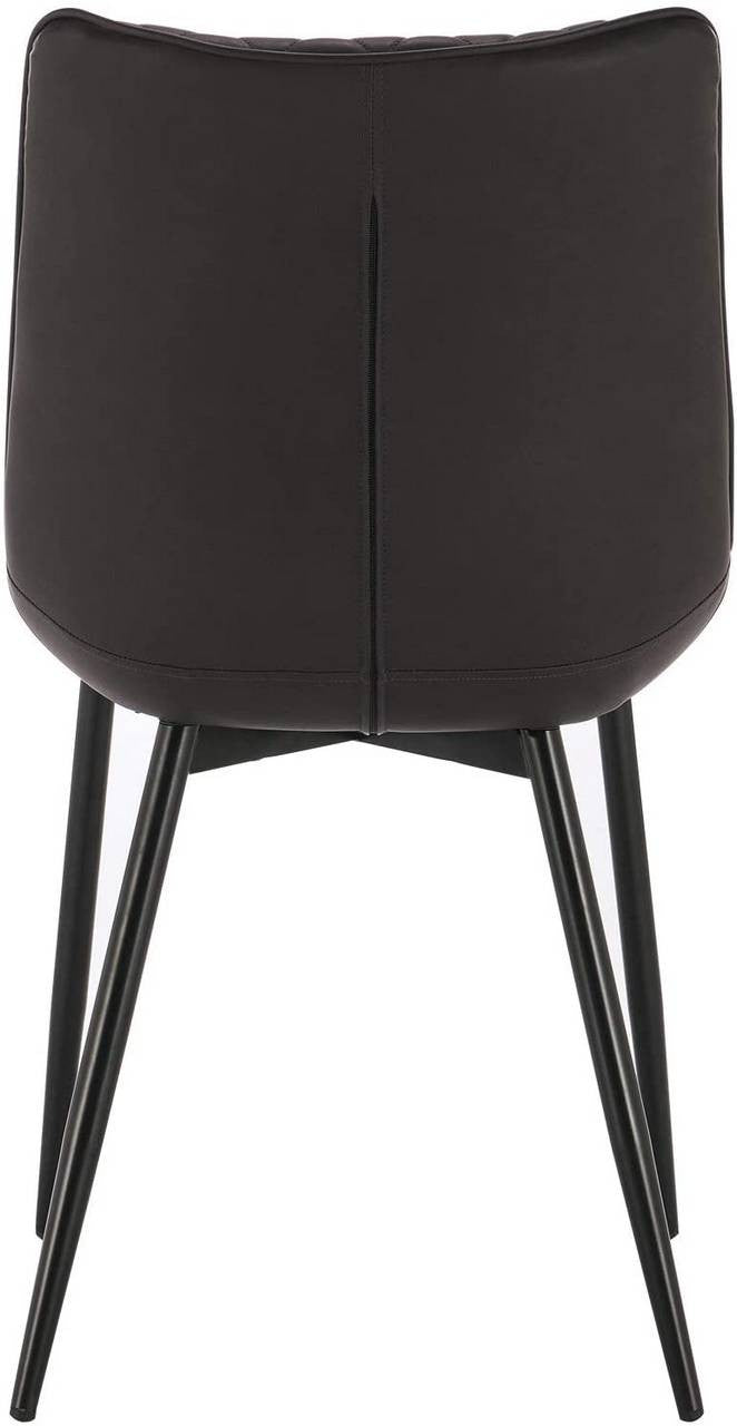 24goodz Dining Chair Set of 4 - Comfortable and Durable - Faux Leather and Metal - For Home Use - Anthracite