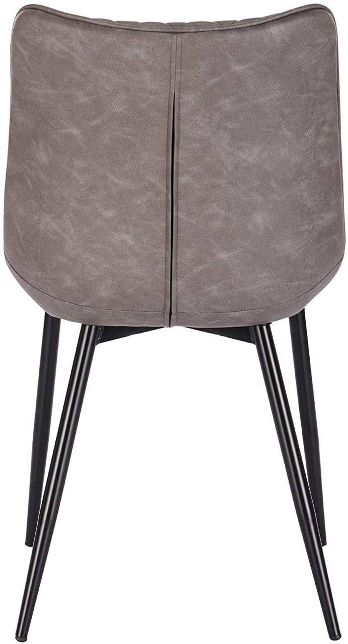 24goodz Set of 4 Dining Chairs - Ergonomic Comfort - Durable Faux Leather - Dark Grey - dgr
