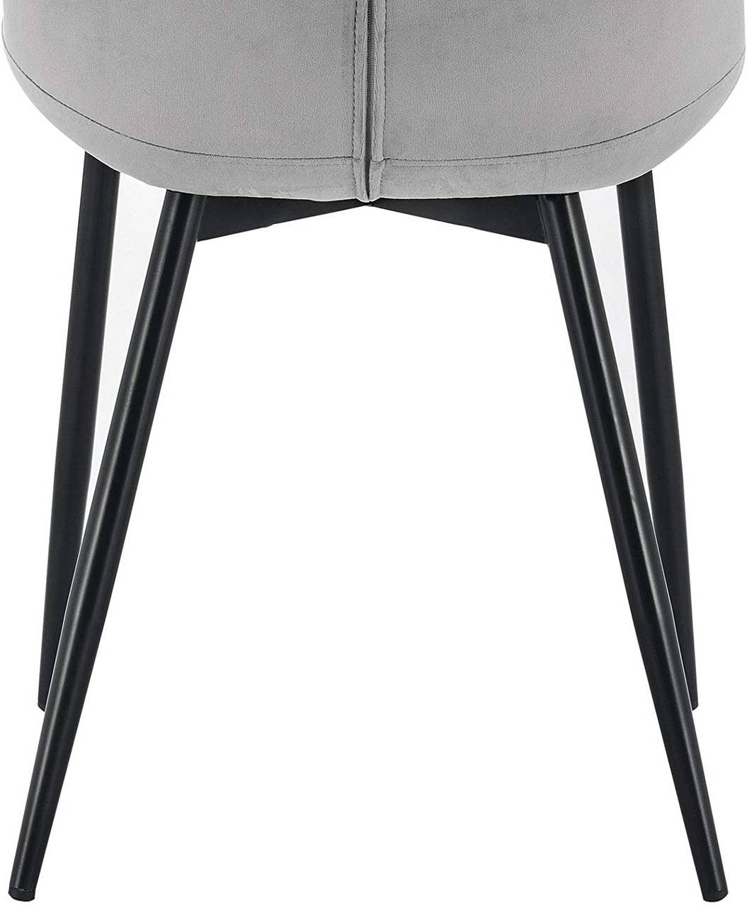 24goodz Set of 4 Dining Chairs - Robust and Comfortable Design - Velvet and Metal - Light Grey - hgr