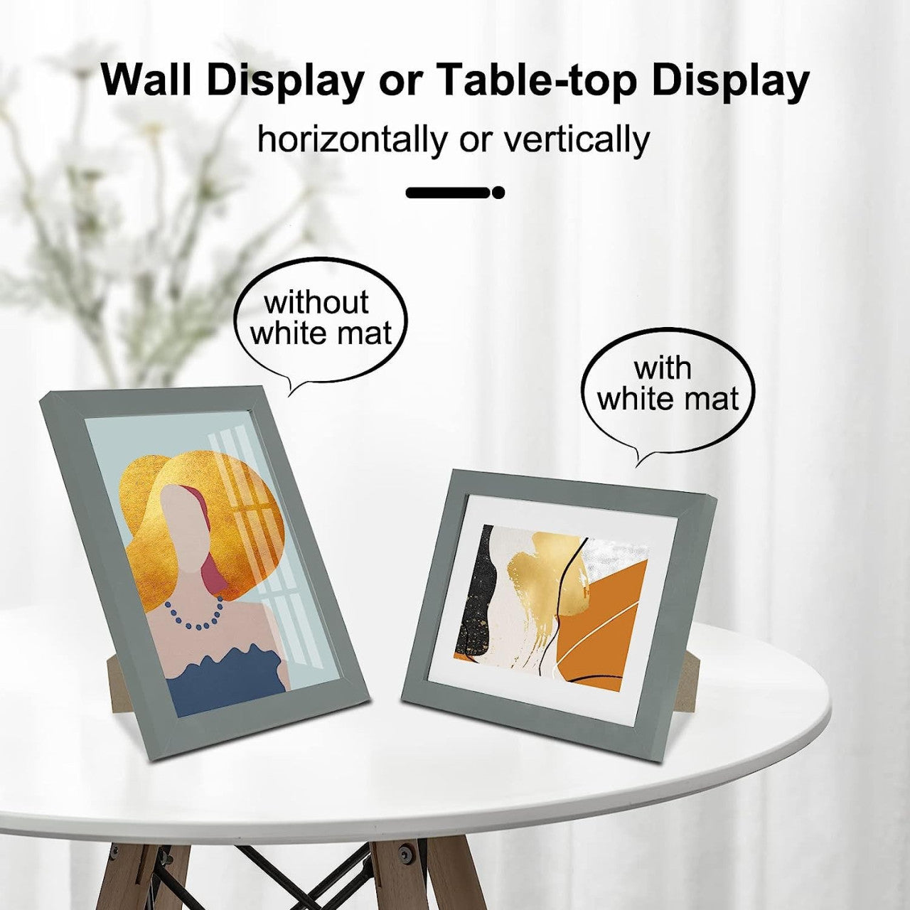 24goodz Set of 5 Photo Frames - Stylish and Durable - MDF - For Home Decor - Grey - 30x40 cm