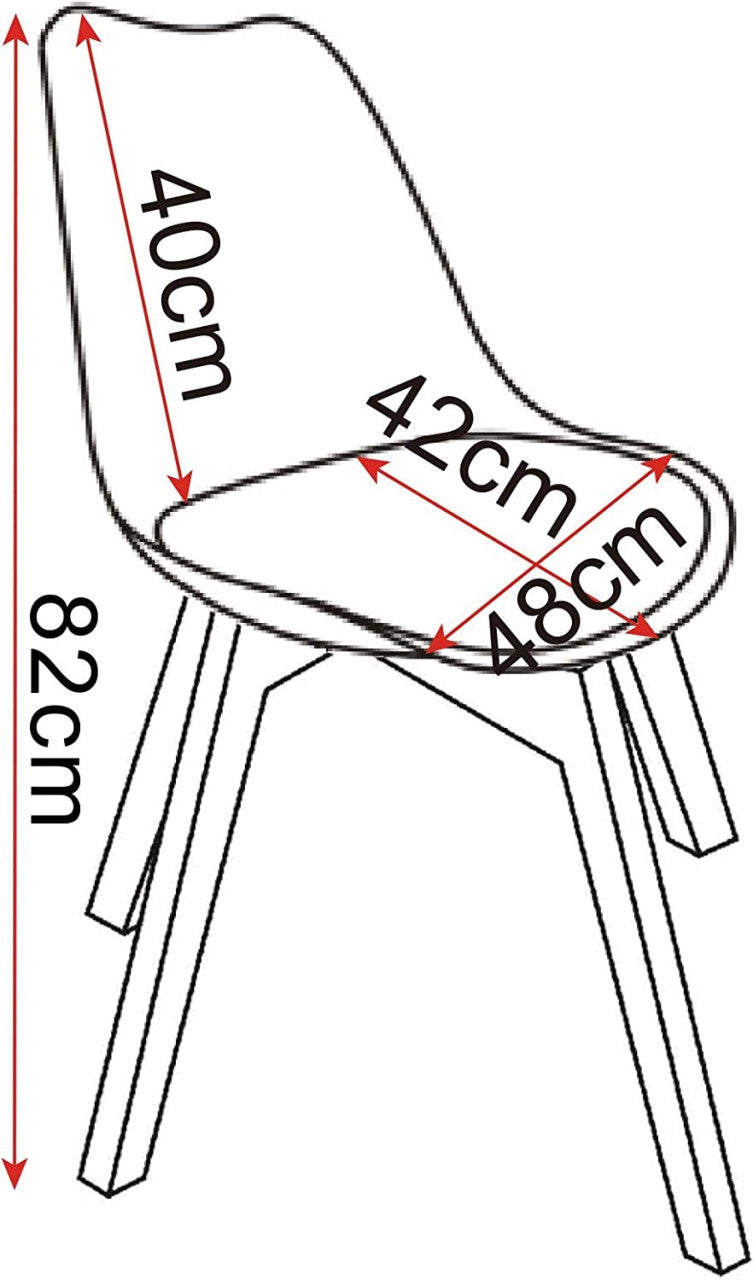 24goodz Dining Chair Set of 6 - Ergonomic Comfort - Stable & Durable - PP and Linen - Multicolour