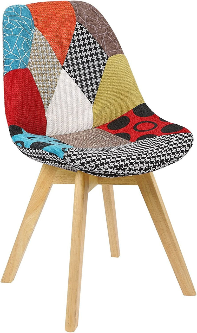 24goodz Dining Chair Set of 6 - Ergonomic Comfort - Stable & Durable - PP and Linen - Multicolour