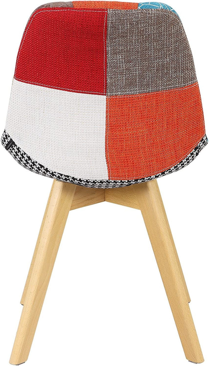 24goodz Dining Chair Set of 6 - Ergonomic Comfort - Stable & Durable - PP and Linen - Multicolour