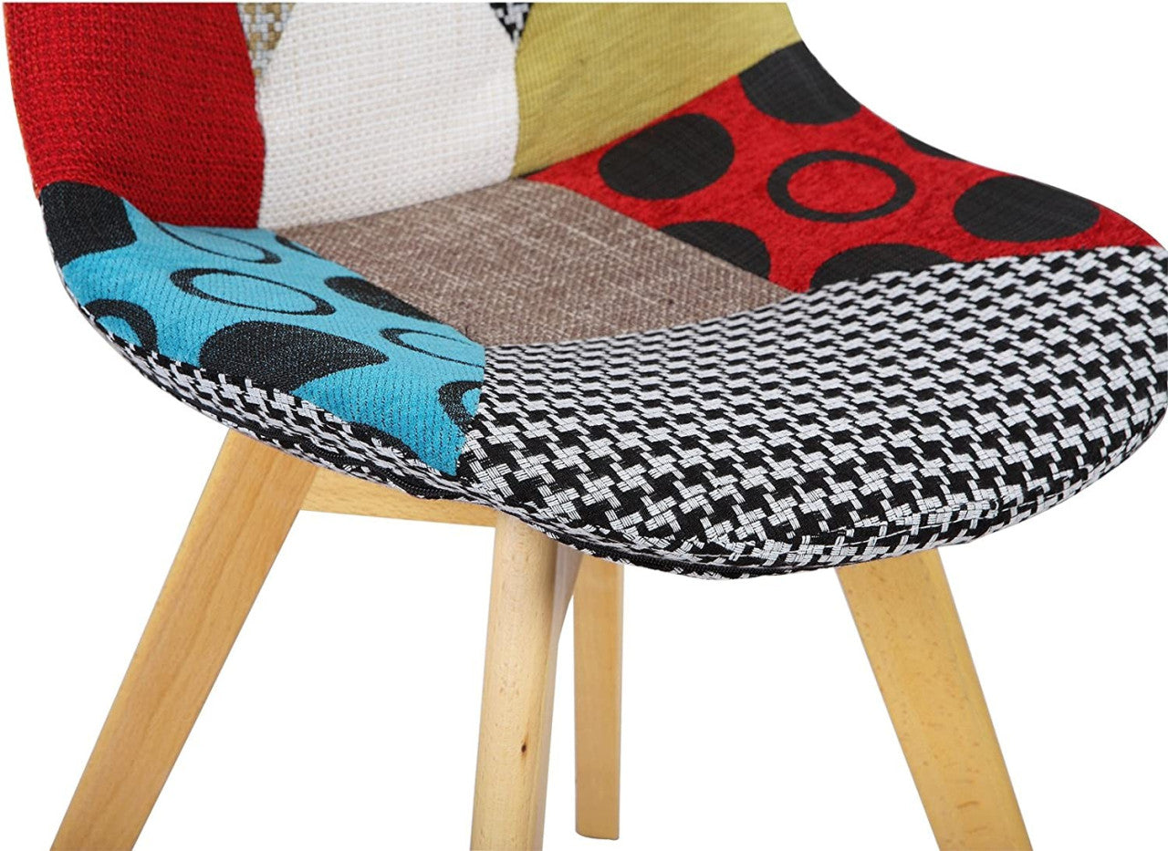 24goodz Dining Chair Set of 6 - Ergonomic Comfort - Stable & Durable - PP and Linen - Multicolour