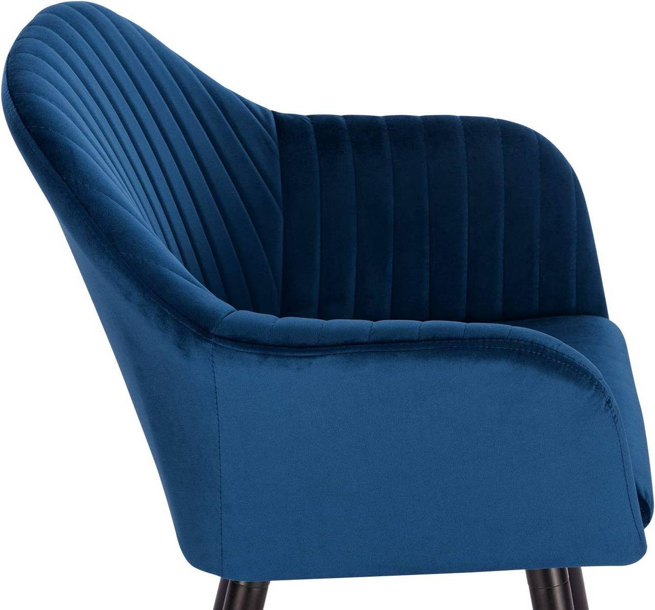 24goodz Upholstered Dining Chairs Set of 6 - Ergonomic Support - Durable Velvet & Solid Wood - For Dining Rooms & Kitchens - Blue