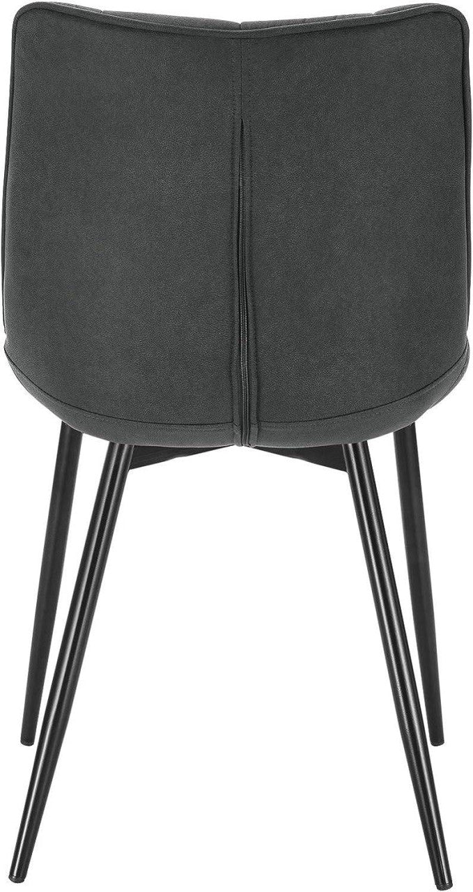24goodz Set of 6 Dining Chairs with Backrest - Comfortable and Ergonomic Design - Metal Frame - For Home Dining - Anthracite
