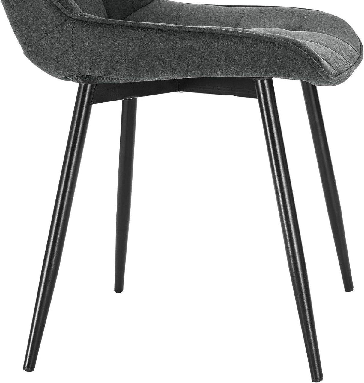 24goodz Set of 6 Dining Chairs with Backrest - Comfortable and Ergonomic Design - Metal Frame - For Home Dining - Anthracite