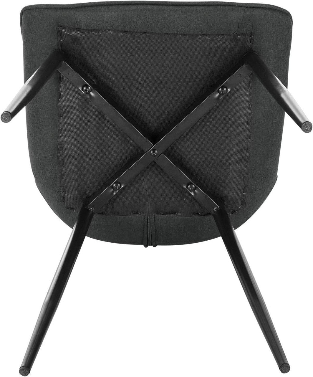 24goodz Set of 6 Dining Chairs with Backrest - Comfortable and Ergonomic Design - Metal Frame - For Home Dining - Anthracite