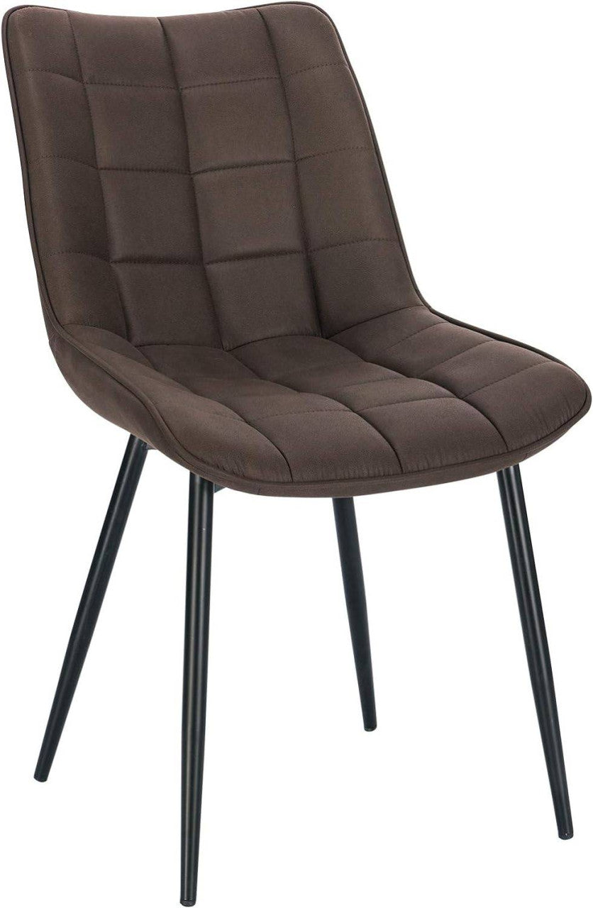 24goodz Set of 6 Dining Chairs with Backrest - Comfortable and Durable - Leathaire Fabric - For Home Use - Dark Brown