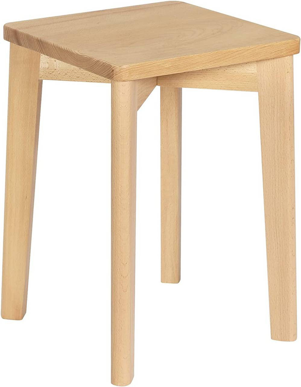 24goodz Wooden Stools Set of 6 - Durable and Space-Saving - Beech Wood - For Home and Dining - Natural Wood Colour - ei