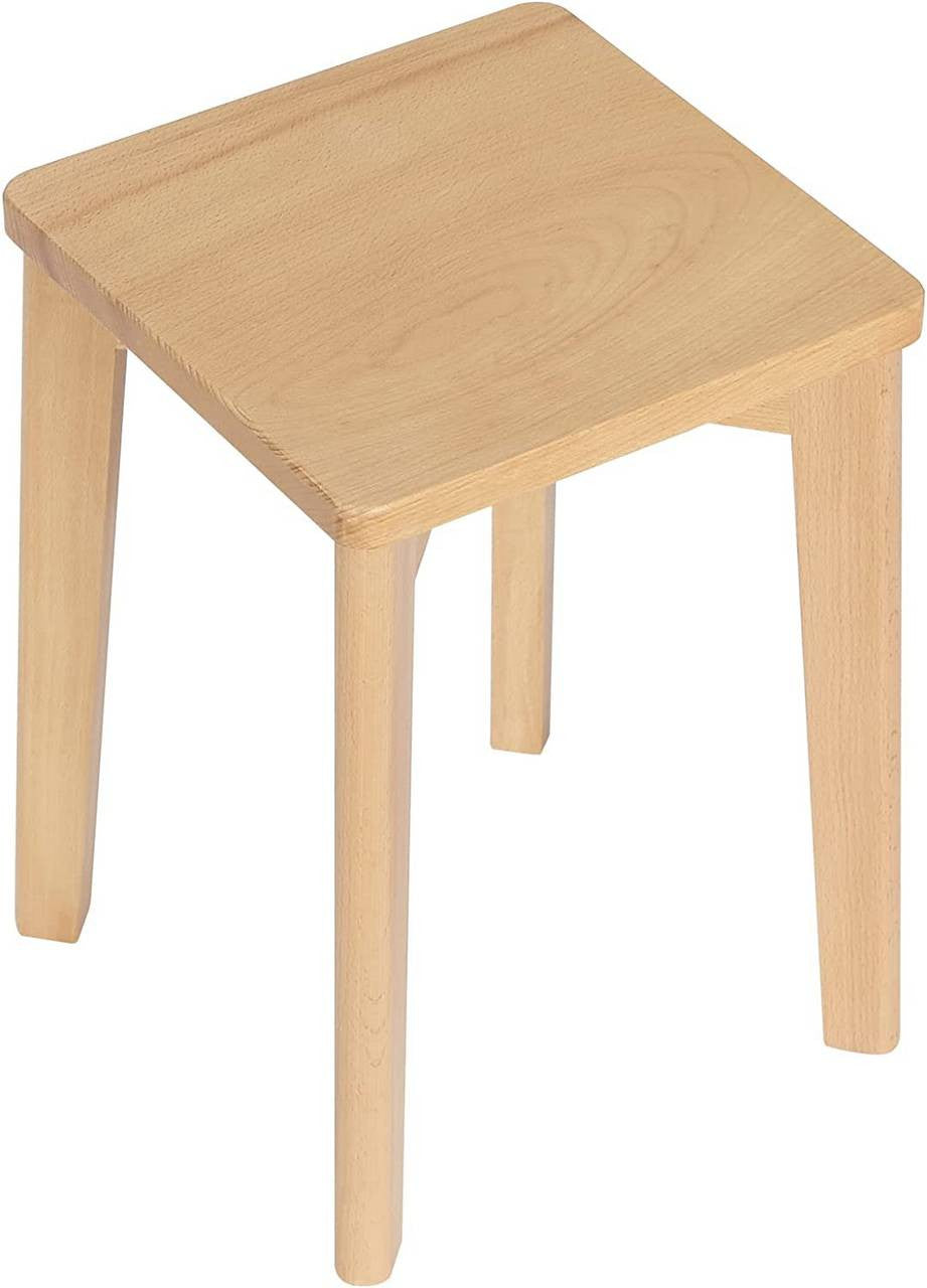 24goodz Wooden Stools Set of 6 - Durable and Space-Saving - Beech Wood - For Home and Dining - Natural Wood Colour - ei