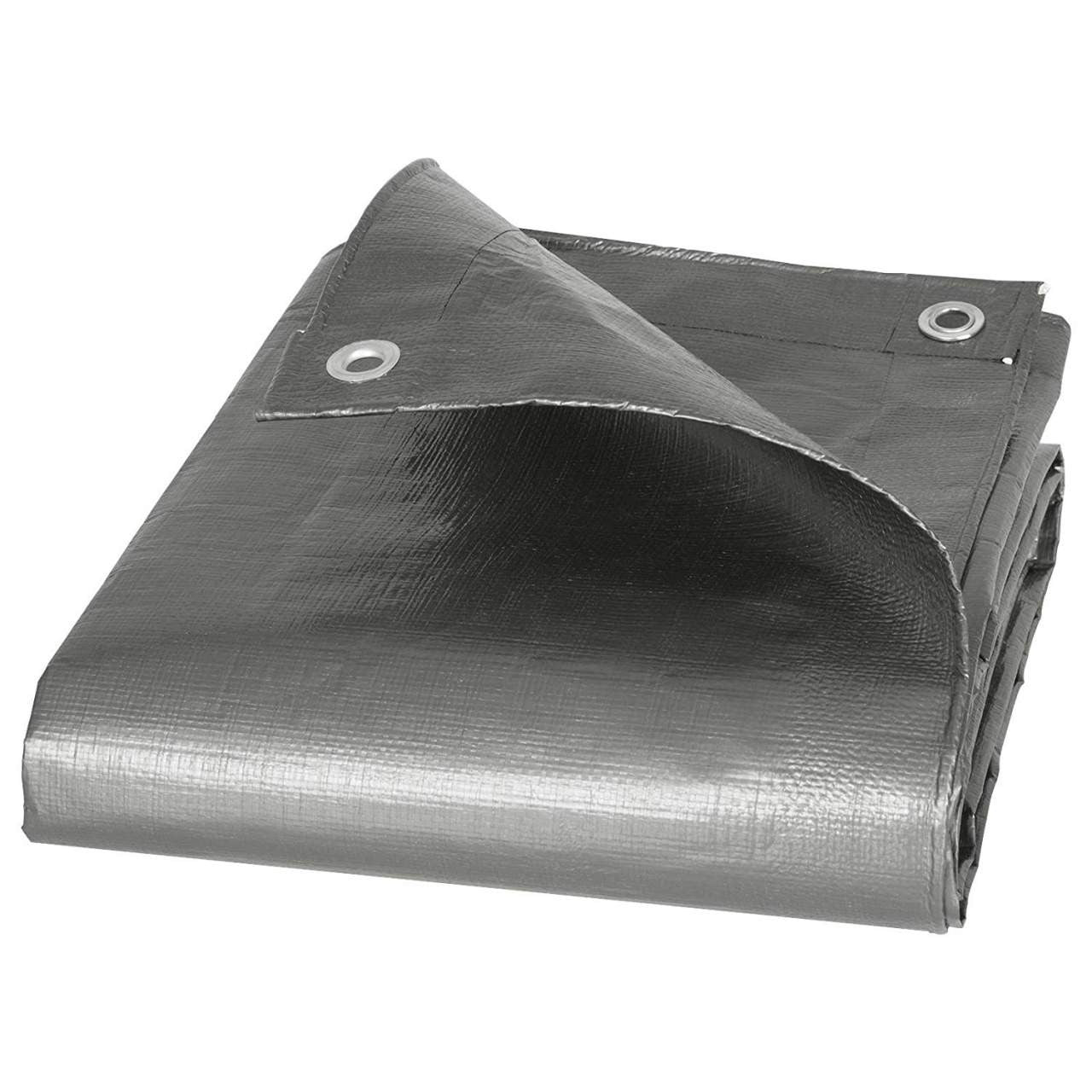 24goodz Waterproof Tarpaulin - High Durability - UV Resistant - 180 g/m² PE - Grey - 1.5x2 m