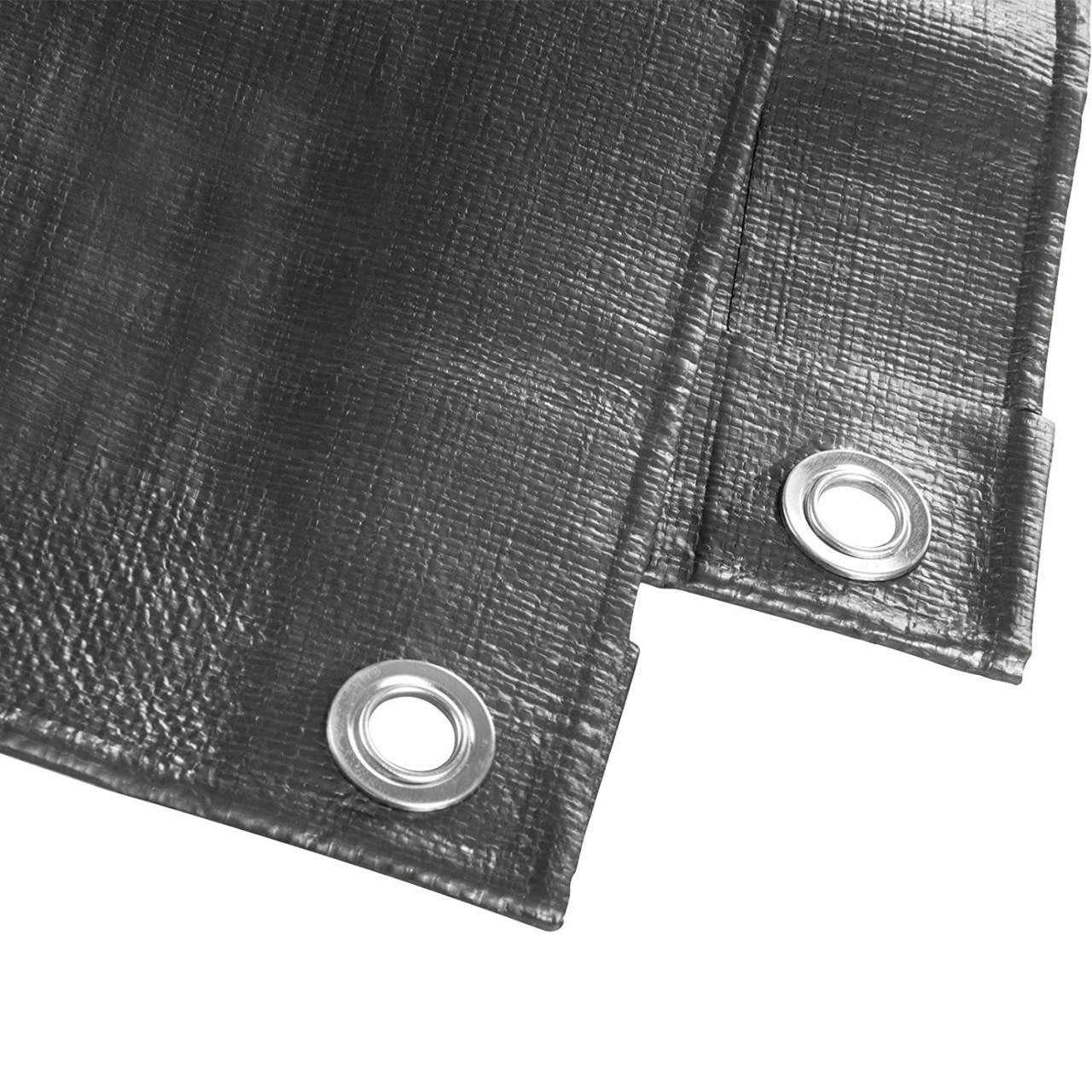 24goodz Waterproof Tarpaulin - High Durability - UV Resistant - 180 g/m² PE - Grey - 1.5x2 m